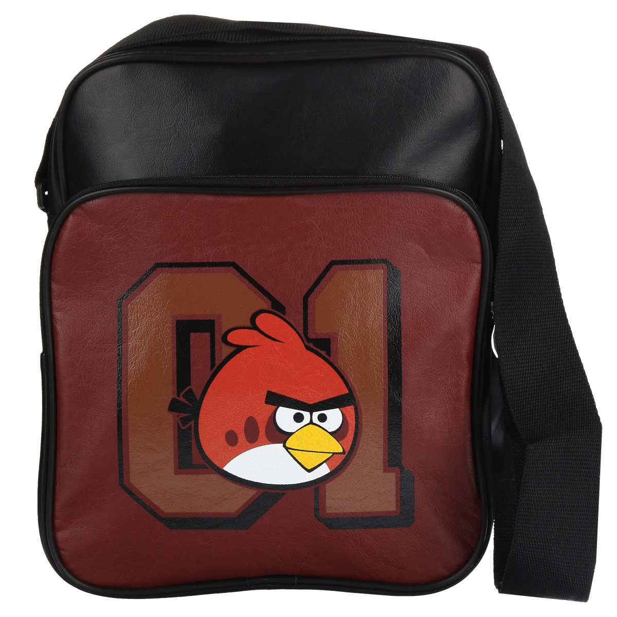 Сумка Angry Birds Красная птица, цвет: черный, бордовый. 8481384813 Сумка Angry Birds Красная птица, цвет: черный, бордовый. 8481384813Сумка молодёжная Angry Birds Красная птица сочетает в себе современный дизайн, функциональность и долговечность. Сумка выполнена из кожзаменителя и содержит одно вместительное отделение, застегивающееся на застежку-молнию. Внутри имеется дополнительный карман-разделитель на молнии.На лицевой стороне сумки находятся карман на застежке-молнии. Внутри имеется нашивной карман и фиксаторы для пишущих принадлежностей. На задней стороне сумка имеет дополнительный карман на молнии.Сумка оснащена плечевым ремнем, регулируемой длины.