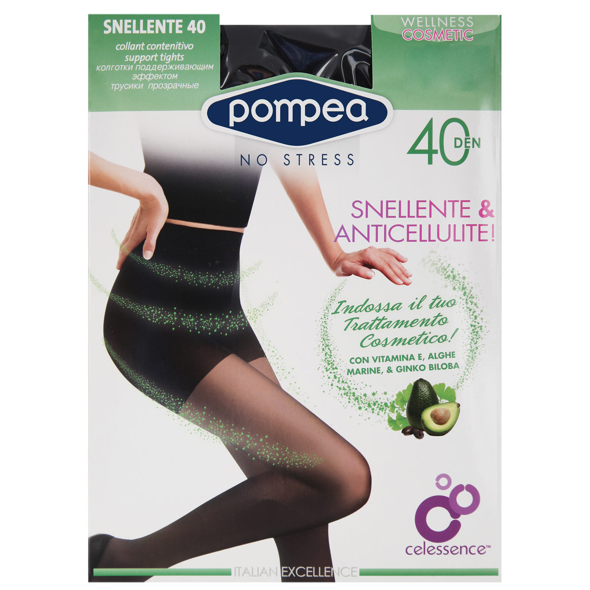 Колготки женские Pompea Snellente Wellness 40, цвет: Nero (черный). 90768305. Размер 2 (1/2S)