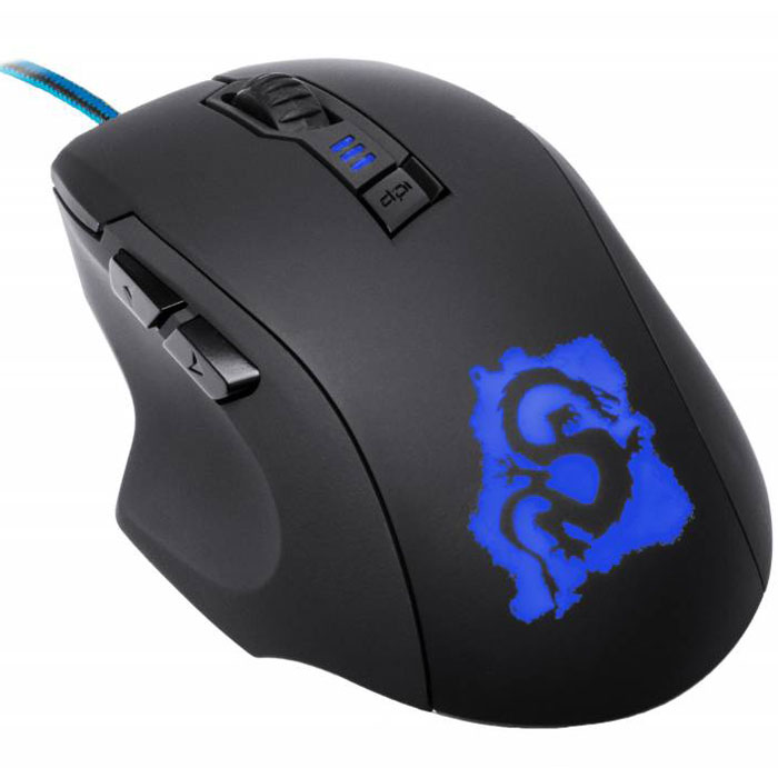 Oklick 725G Dragon, Black Blue игровая мышь