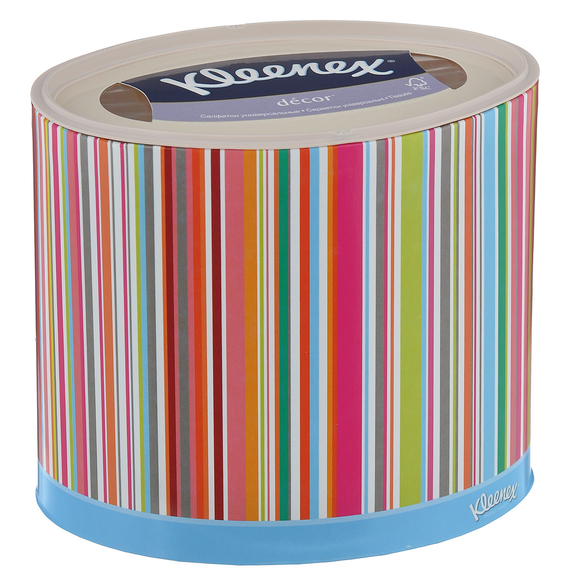 Салфетки универсальные Kleenex Decor, трехслойные, 21 см х 20 см, 64 шт (упаковка полоска)26083186_полоска Салфетки универсальные Kleenex Decor, трехслойные, 21 см х 20 см, 64 шт (упаковка полоска)26083186_полоскаТрехслойные, мягкие, гигиенические салфетки Kleenex Decor изготовлены из высококачественного, экологически чистого сырья - 100% целлюлозы. Салфетки обладают большой впитывающей способностью. Не вызывают аллергию, не раздражают чувствительную кожу. Благодаря уникальной мягкости, салфетки заботятся о вашей коже во время простуды. Просты и удобны в использовании. Применяются дома и в офисе, на работе и отдыхе. Для хранения салфеток предусмотрена специальная коробочка. Новый и уникальный формат салфеток на российском рынке - овал! Красивый и модный дизайн упаковки, соответствующий последним трендам в дизайне интерьера. Настоящий премиум продукт по форме и содержанию. Товар сертифицирован. Комплектация: 64 шт. Размер салфетки: 21 см х 20 см.