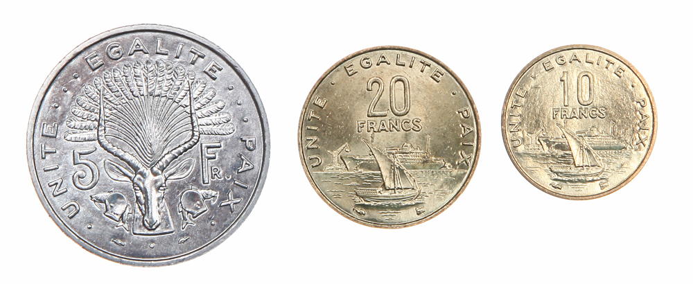 Набор из 3 монет. Джибути, 1991 - 1999 гг.
