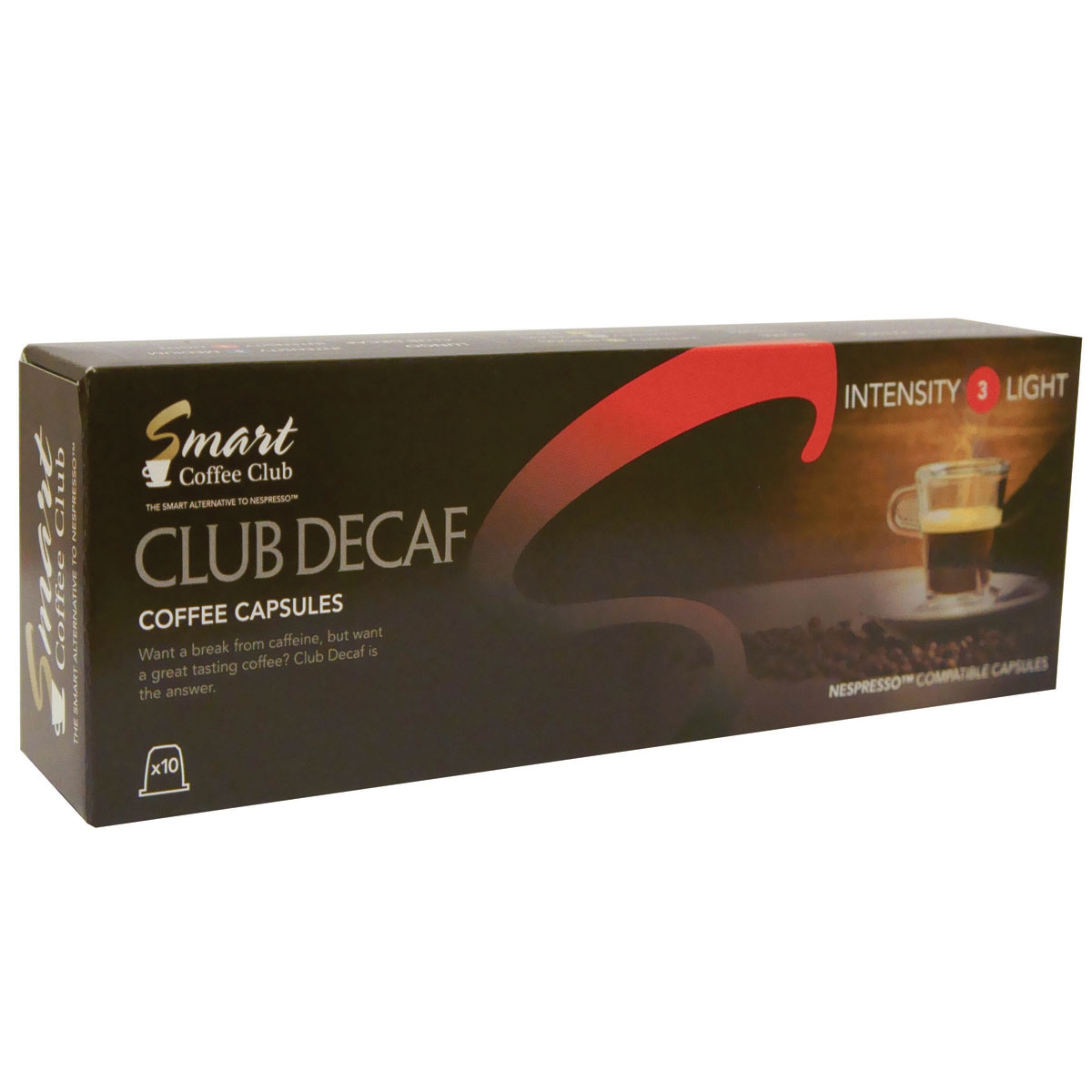 Smart Coffee Club Decaf кофе в капсулах, 10 штук5573063222122 Smart Coffee Club Decaf кофе в капсулах, 10 штук5573063222122Традиционный деликатный вкус слегка обжаренной арабики Smart Coffee Club Decaf поможет вам расслабиться и насладиться моментом. Специально разработанная смесь с пониженным содержанием кофеина приготовлена без малейшего ущерба для вкуса и аромата напитка.