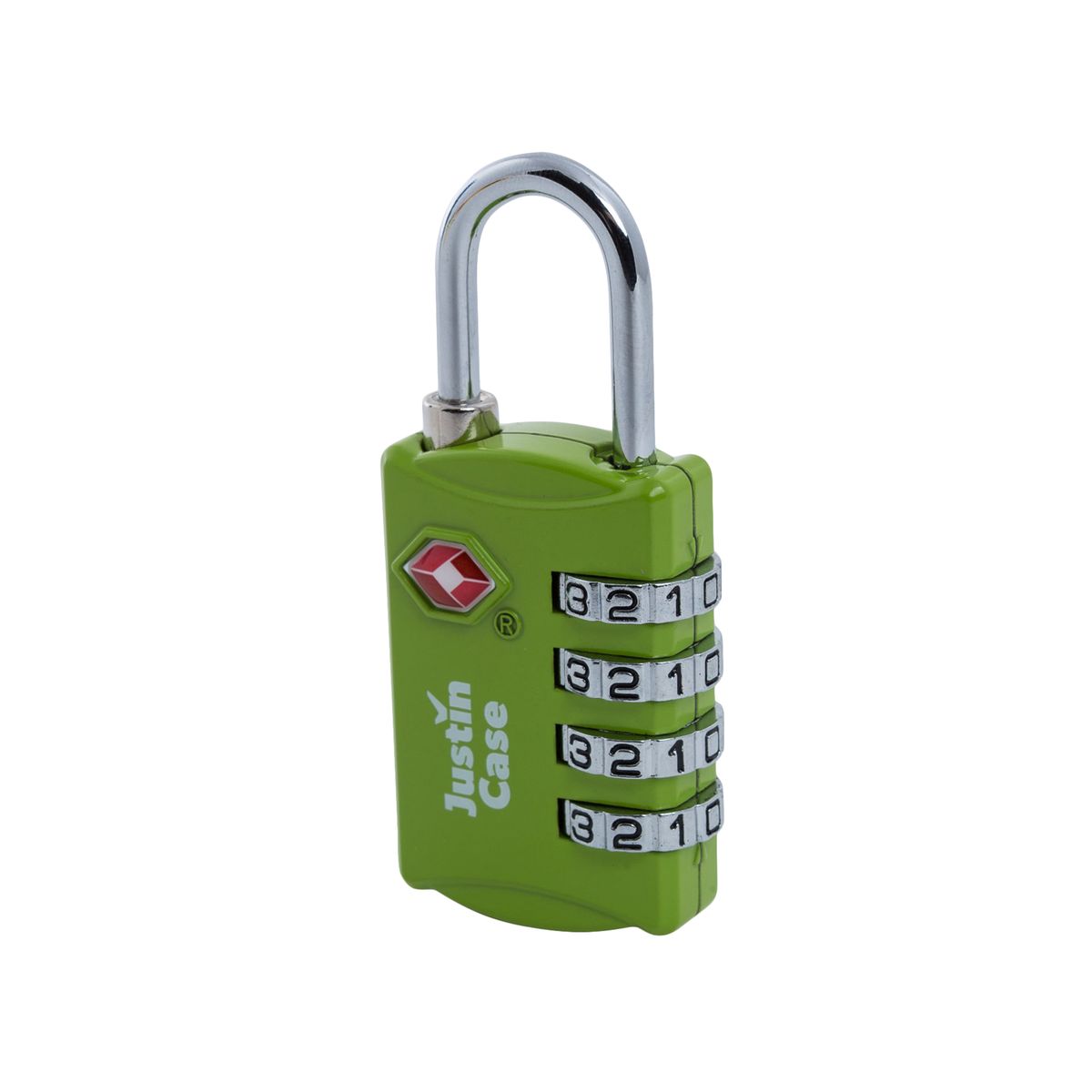 Замок кодовый для багажа JustinCase "4-Dial TSA Combination Lock", цвет: зеленый