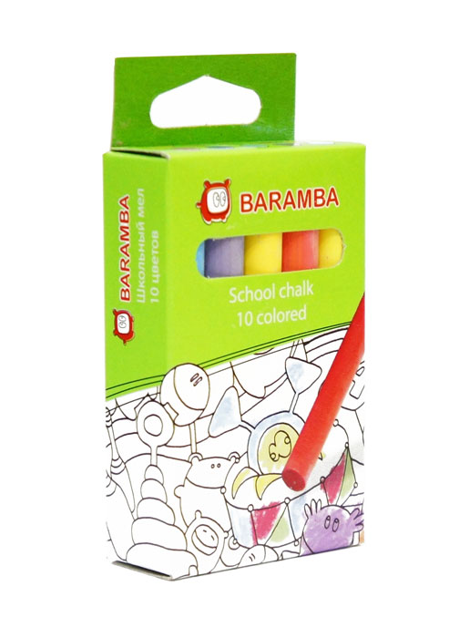 Мелки цветные Baramba, 10 штB00020 Мелки цветные Baramba, 10 штB00020Цветные мелки Baramba с круглым корпусом предназначены для письма и рисования на школьных досках, асфальте и бетоне. Мелки не пачкают руки, не крошатся. С их помощью малыш сможет создать яркие, радостные и неповторимые картины.Рекомендуемый возраст: 3+.