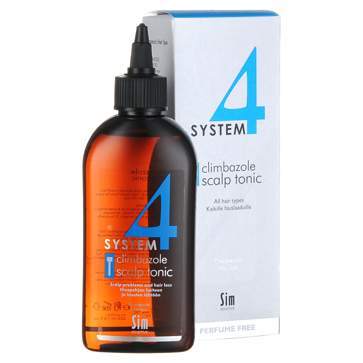 SIM SENSITIVE Терапевтический тоник Т SYSTEM 4 Climbazole Scalp Tonic «Т», 200 мл5305 SIM SENSITIVE Терапевтический тоник Т SYSTEM 4 Climbazole Scalp Tonic «Т», 200 мл5305КАК РАБОТАЕТ:оказывает умеренное стимулирующее действие на волосяные фолликулы, что способствует укреплению корней волос и улучшению качества их стержня, нормализует работу сальных желез. Несмываемый тоник наносится на кожу головы после мытья шампунем. БОРЕТСЯ С:зудом, раздражением на коже головы перхотью, жирностью кожи головыпоредением волос