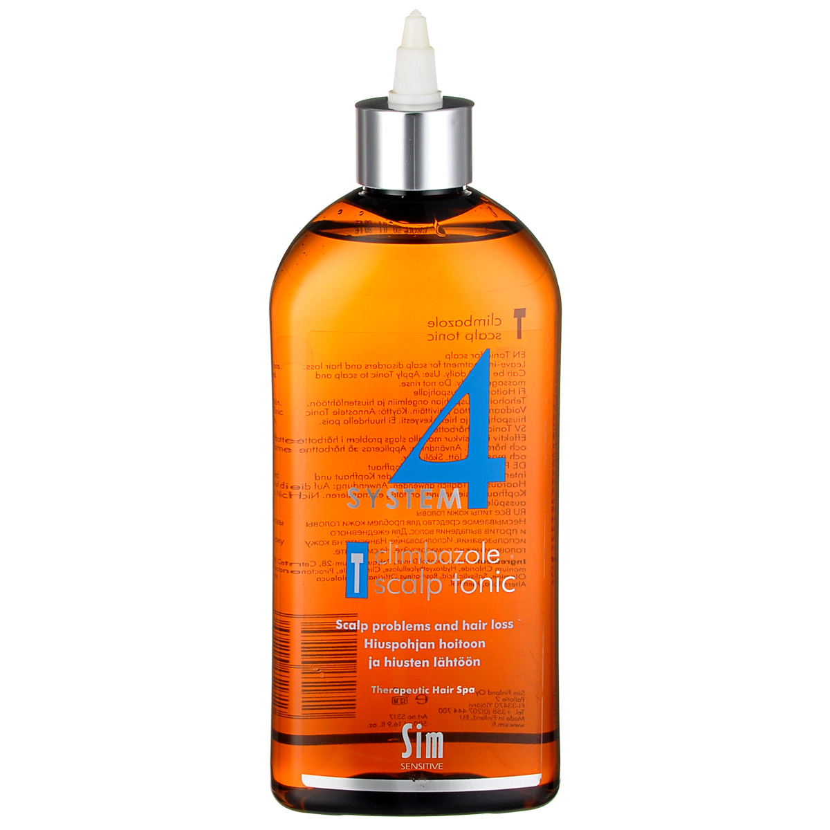 SIM SENSITIVE Терапевтический тоник Т SYSTEM 4 Climbazole Scalp Tonic «Т» , 500 мл5317 SIM SENSITIVE Терапевтический тоник Т SYSTEM 4 Climbazole Scalp Tonic «Т» , 500 мл5317КАК РАБОТАЕТ:оказывает умеренное стимулирующее действие на волосяные фолликулы, что способствует укреплению корней волос и улучшению качества их стержня, нормализует работу сальных желез. Несмываемый тоник наносится на кожу головы после мытья шампунем. БОРЕТСЯ С:зудом, раздражением на коже головы перхотью, жирностью кожи головыпоредением волос