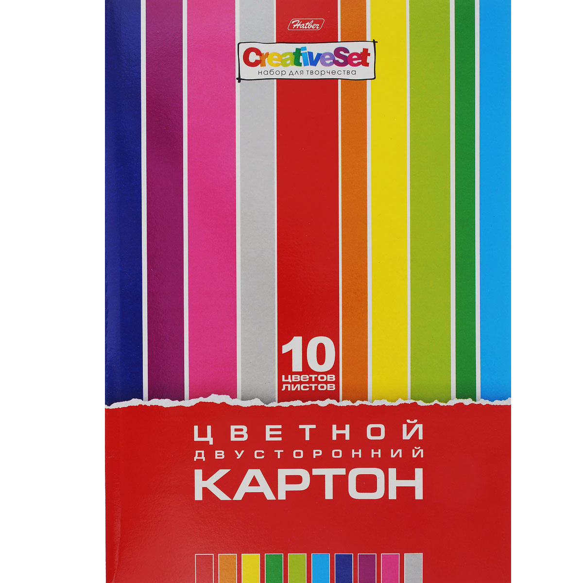 Картон цветной Hatber Creative Set , двухсторонний, 10 цв, формат А410Кц4_05934 Картон цветной Hatber Creative Set , двухсторонний, 10 цв, формат А410Кц4_05934Картон цветной Hatber Creative Set , двухсторонний, позволит создавать всевозможные аппликации и поделки. Набор включает 10 листов одностороннего цветного картона формата А4. Цвета: коричневый, синий, серебристый, зеленый, красный, оранжевый, голубой, серовато-оливковый, желтый, черный. Создание поделок из цветного картона позволяет ребенку развивать творческие способности, кроме того, это увлекательный досуг.