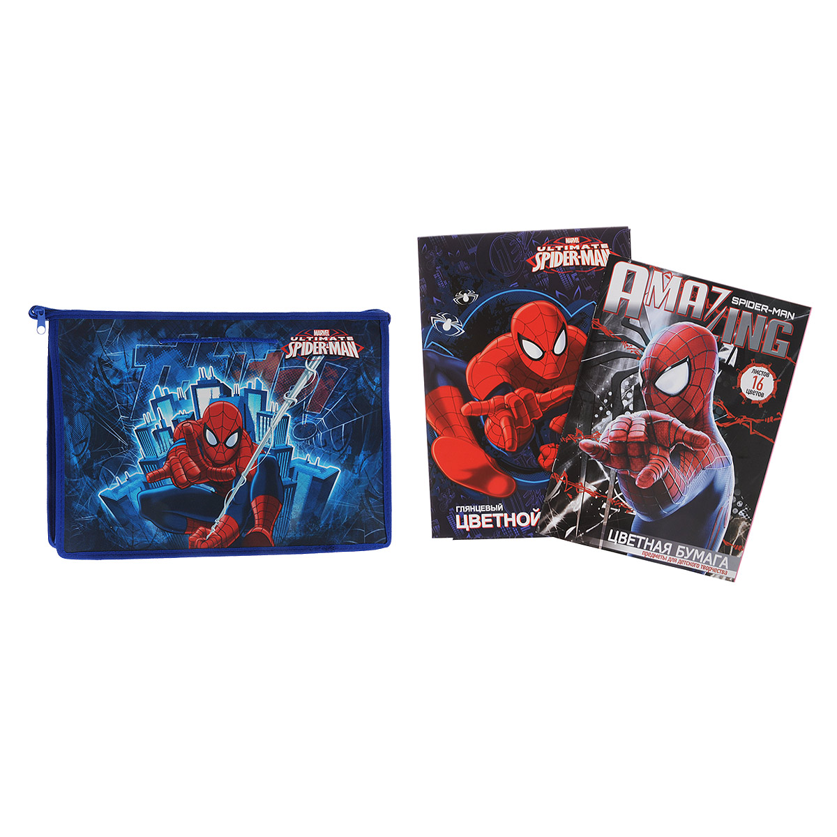 Набор школьных принадлежностей для труда Spider-man, 27 предметовSMOZ-UT1-PTR-SET2 Набор школьных принадлежностей для труда Spider-man, 27 предметовSMOZ-UT1-PTR-SET2Набор школьных принадлежностей для труда Spider-man позволит юным поклонникам мультфильма всегда быть подготовленными к урокам!Набор включает в себя: папку-портфель с ручками на молнии формата А4, набор цветной бумаги 16 листов, набор цветного картона 10 листов. Пластиковая папка-портфель предназначена для хранения тетрадей, рисунков и прочих бумаг. Позволяет легко разместить в ней альбом для рисования или набор цветной бумаги. Внутри папки одно большое отделение. Закрывается папка на застежку-молнию.Яркая и удобная, такая папка непременно понравится вашему ребенку и станет стильным набором со всем необходимым к школе.