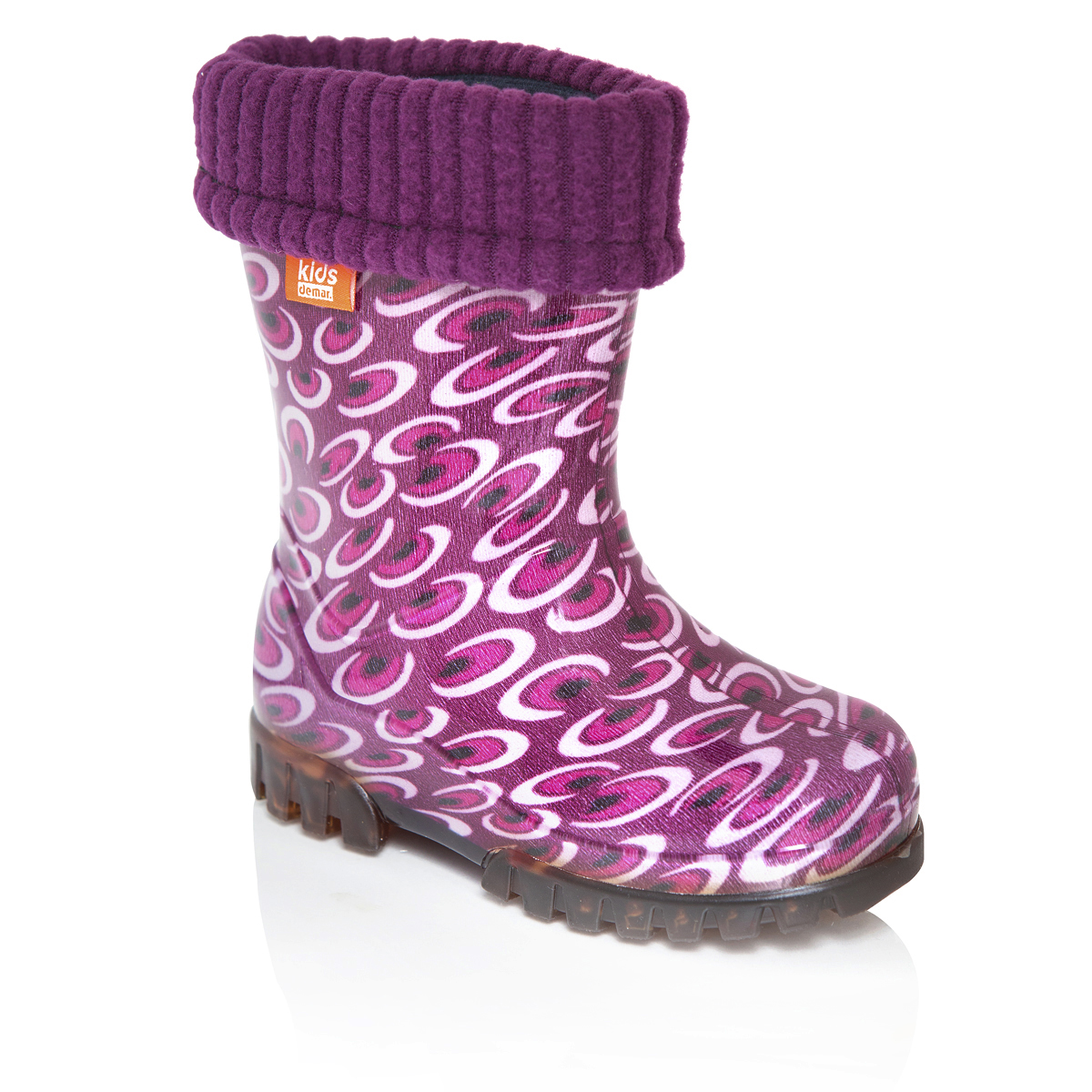 Сапоги резиновые для девочки Demar Twister Lux Print, цвет: фиолетовый. 0039. Размер 32/33