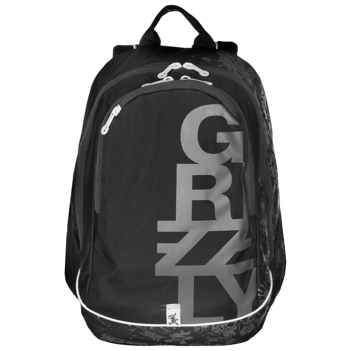Рюкзак городской Grizzly, цвет: черный, серый, 29 л. RU-400-1/2RU-400-1/2 Рюкзак городской Grizzly, цвет: черный, серый, 29 л. RU-400-1/2RU-400-1/2Рюкзак Grizzly - это оригинальный молодежный рюкзак со стильным принтом и множеством удобных отделений. Верх изделия выполнен из нейлона, внутренняя поверхность отделана полиэстером зеленого цвета. Рюкзак имеет два отделения, которые закрываются на застежку-молнию. Внутри первого отделения содержится вшитый карман на молнии и пластиковый карман для визитки, внутри второго - сетчатый карман на молнии и 3 открытых кармашка. Модель имеет жесткую рельефную спинку с мягкими вставками и анатомическими лямками. На передней стенке содержится карман на молнии, по бокам расположено 2 сетчатых кармана. Такой рюкзак подчеркнет ваш стиль и поможет выделиться из толпы.