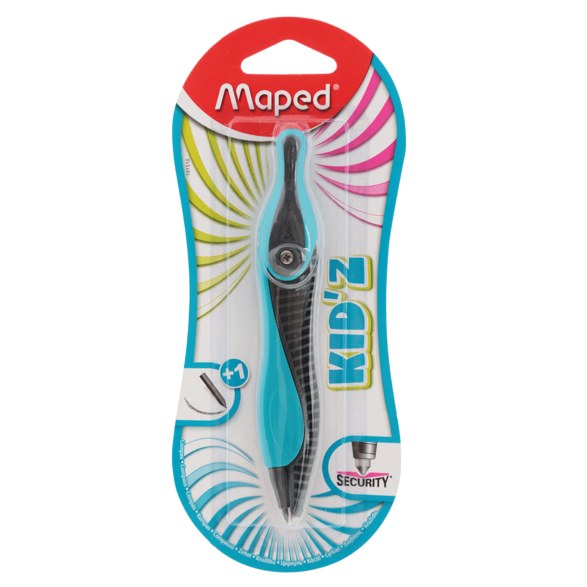 Циркуль Maped Kidz, с грифелем, цвет: бирюзовый191510_бирюзовый Циркуль Maped Kidz, с грифелем, цвет: бирюзовый191510_бирюзовыйПластиковый циркуль Maped Kidz, с грифелем и безопасной иглой - это обучающий циркуль с ярким вдохновляющим дизайном, решающий все проблемы с безопасностью и эргономикой, с которыми сталкиваются дети в процессе обучения. Эргономичный дизайн разработан специально для комфортного обучения. Нескользящий держатель изготовлен из двойного материала. Это идеальным инструмент, как для школьника, студента, так и для профессионала.