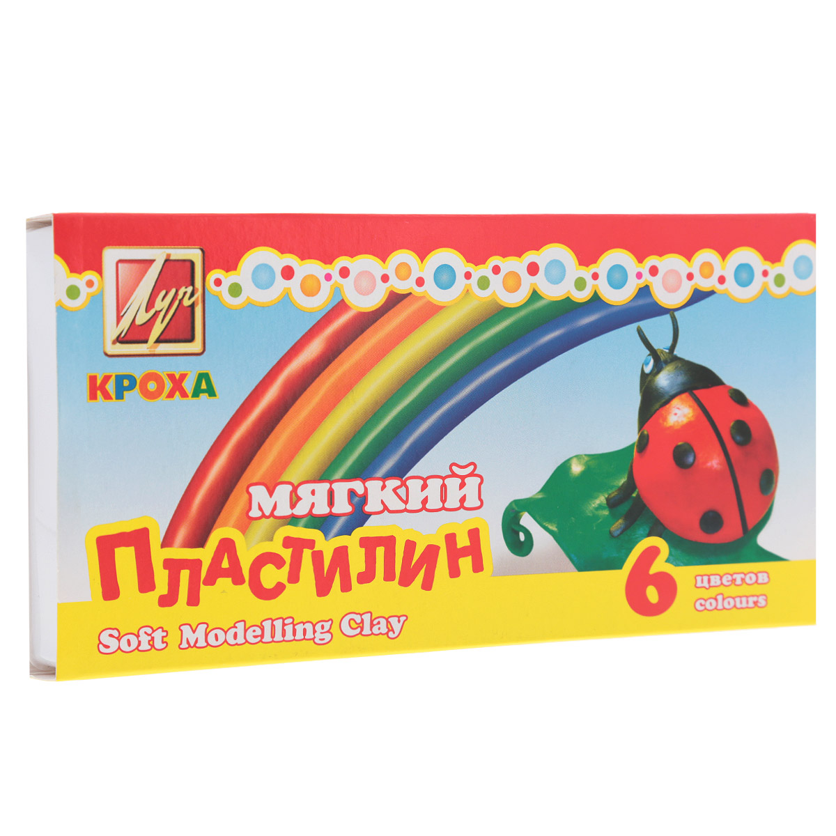 Пластилин восковой Кроха, 6 цветов12С 863-08 Пластилин восковой Кроха, 6 цветов12С 863-08Восковой пластилин Кроха предназначен для лепки и моделирования. Пластилин настолько мягкий, что не требует предварительного разминания и с ним можно не только лепить, но и рисовать по бумаге и картону, создавая объемные картины. Лепка из пластилина способствует развитию мелкой моторики рук и пространственного мышления, кроме того, это увлекательный досуг. Пластилин изготовлен из воскообразной массы с добавлением высококачественных пигментов и наполнителей, поэтому он не липнет к рукам, не оставляет жирных пятен. С помощью стека, вложенного в коробку, ребенок может наносить орнамент на свои изделия, что позитивно влияет на творческое мышление. Длина стека 13 см. В набор входят 6 цветов: желтый, белый, красный, синий, зеленый, черный. Общая масса пластилина: 99 г.