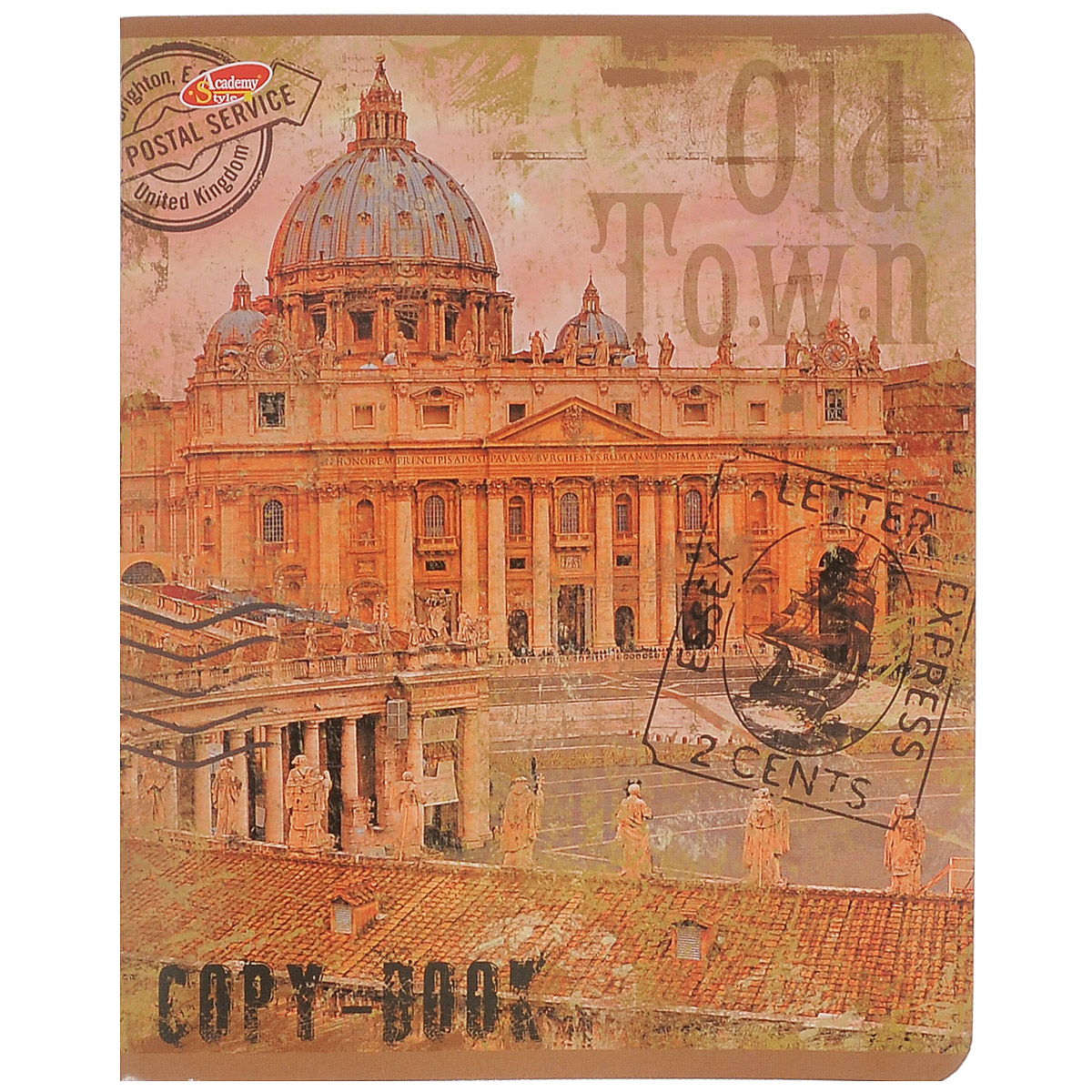 Тетрадь Old Town, 80 листов, формат А5, цвет: коричневый. Вид 36556/5_Вид 3 Тетрадь Old Town, 80 листов, формат А5, цвет: коричневый. Вид 36556/5_Вид 3Тетрадь в клетку Old Town с красочным изображением на обложке подойдет как студенту, так и школьнику. Обложка тетради с закругленными углами выполнена из картона. Внутренний блок состоит из 80 листов белой бумаги. Стандартная линовка в клетку дополнена полями, совпадающими с лицевой и оборотной стороны листа.