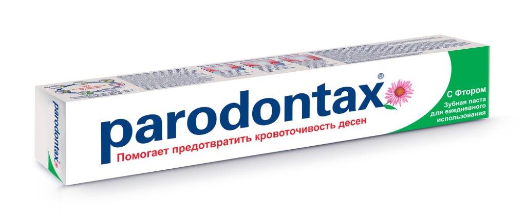 Parodontax Зубная паста с Фтором 75 мл2004015443 Parodontax Зубная паста с Фтором 75 мл2004015443– экстракты 6 трав + минеральная соль– + Фтор (1400 ppm) профилактика кариеса – подходит для длительного применения– рекомендован взрослым и детям с 14 лет– Помогает устранить воспаление и кровоточивость десен – Предупреждает заболевания десен при ежедневном применении* (*Yankell et al., 1988; Yankell et al.,1993)– Способствует профилактике кариеса (содержит фтор, 1400 ppm ) – Тщательно очищает зубы без повреждения зубной эмали (низкая степень абразивности) – Нейтрализует кислоты в зубном налете– В состав не входят синтетические антисептики: триклозан, метронидазол, хлоргексидин, которые вызывают привыкание и могут назначаться только курсомУважаемые клиенты! Обращаем ваше внимание на возможные изменения в дизайне упаковки. Качественные характеристики товара остаются неизменными. Поставка осуществляется в зависимости от наличия на складе.