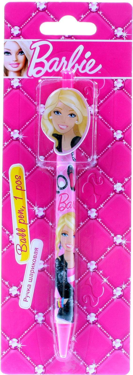 Ручка шариковая с фигурным клипом в блистере. Barbie