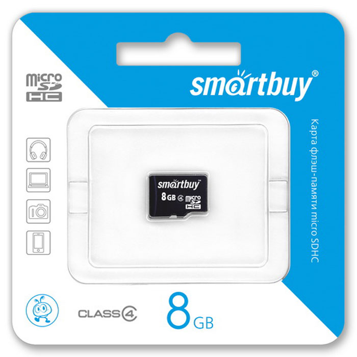SmartBuy microSDHC Сlass 4 8GB карта памяти (без адаптера)
