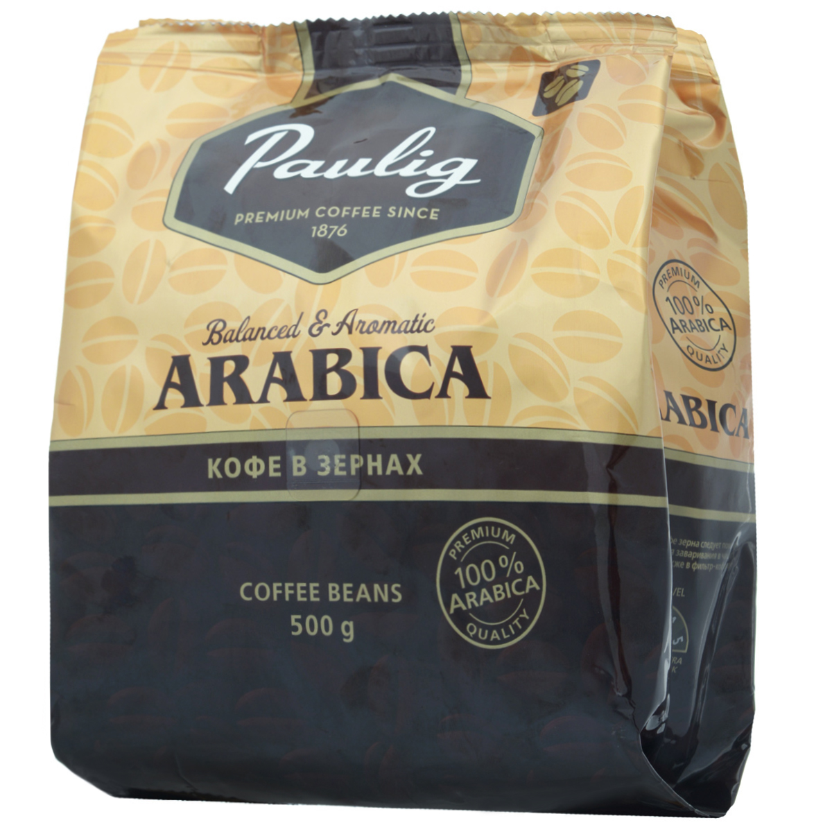 Paulig Arabica кофе в зернах, 500 г16551 Paulig Arabica кофе в зернах, 500 г16551Paulig Arabica - это прекрасно сбалансированная смесь тщательно отобранных кофейных зерен из Южной и Центральной Америки. Все богатство аромата медленно созревающих зерен из Центральной Америки в сочетании со сладкими нотами и бархатистым вкусом бразильских сортов гарантируют вам наслаждение.