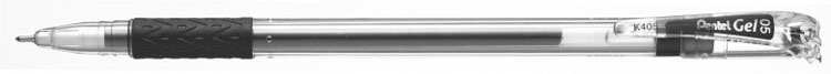 Pentel Гелевая ручка с мягкой зоной захвата чернаяPK405-A Pentel Гелевая ручка с мягкой зоной захвата чернаяPK405-APentel Гелевая ручка с мягкой зоной захвата дополнена колпачком. У ручки прозрачный корпус. Цвет корпуса совпадает с цветом чернил. Диаметр стержня - 0.5 мм.