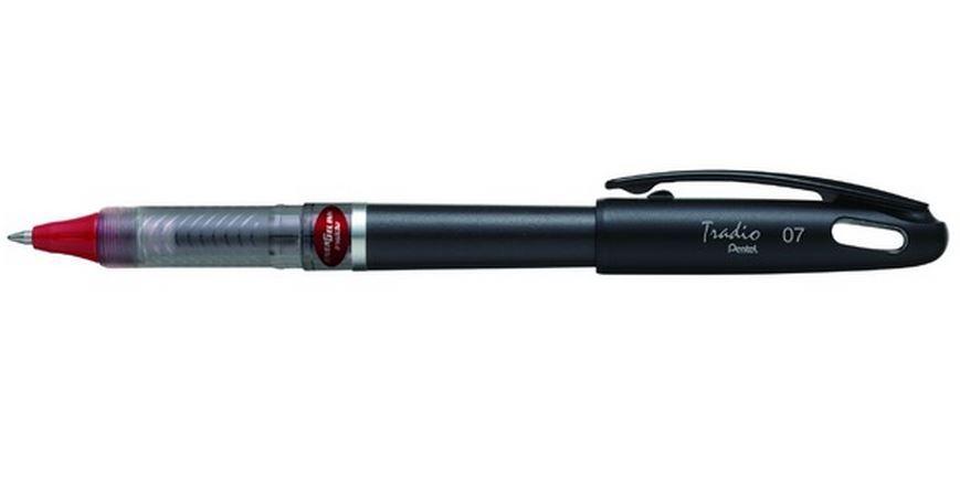 Гелевая ручка TRADIO ENERGEL красный стержень 0.7мм, черный корпус, в блистере
