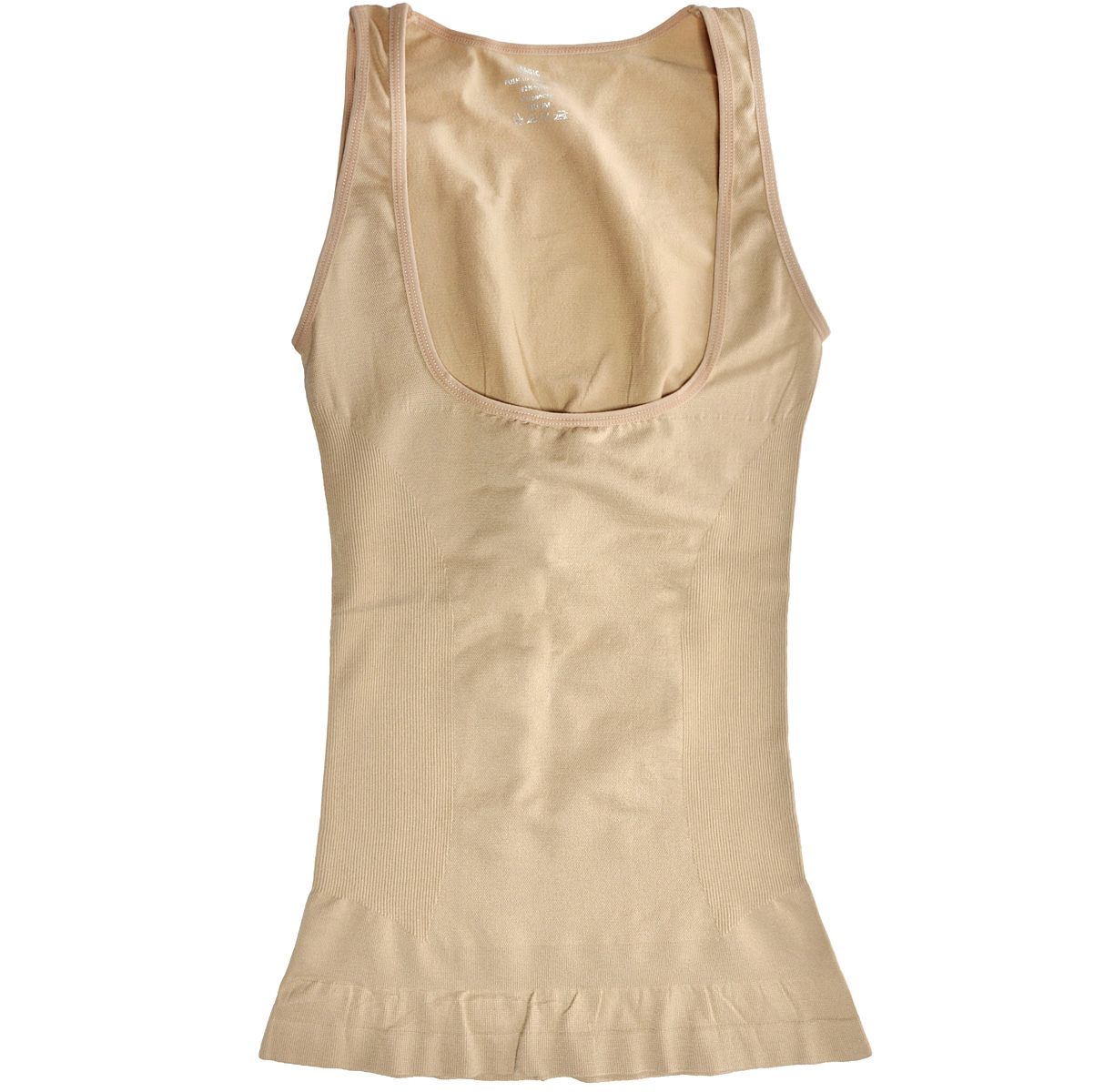 Майка женская Magic BodyFashion Push-Up Camisole, корректирующая, цвет: бежевый. 40CA. Размер XL (50)40CA Майка женская Magic BodyFashion Push-Up Camisole, корректирующая, цвет: бежевый. 40CA. Размер XL (50)40CAКорректирующая утягивающая майка Magic BodyFashion Push-Up Camisole очень удобная и комфортная в носке. Бесшовная майка на широких бретелях прекрасно утягивает живот, талию, приподнимает грудь и убирает складочки на спине. Придает дополнительную поддержку груди с Push-Up эффектом. Сильная коррекция талии и живота сделает силуэт тонким и грациозным. Дополнительная поддержка спины улучшит осанку. Майка одевается поверх бюстгальтера.Крой майки необычен, благодаря чему ее невозможно заметить под любой одеждой, она практически не ощущается на коже, позволяет чувствовать себя комфортно и легко. Майка позволяет приобрести выразительные линии своего тела за считанные секунды (можно скрыть все лишнее и придать объем там, где необходимо).Белье Magic BodyFashion создано для тех, кто стремится к безупречности своего стиля. Именно благодаря ему огромное количество женщин чувствуют себя поистине соблазнительными, привлекательными и не на шутку уверенными в себе.
