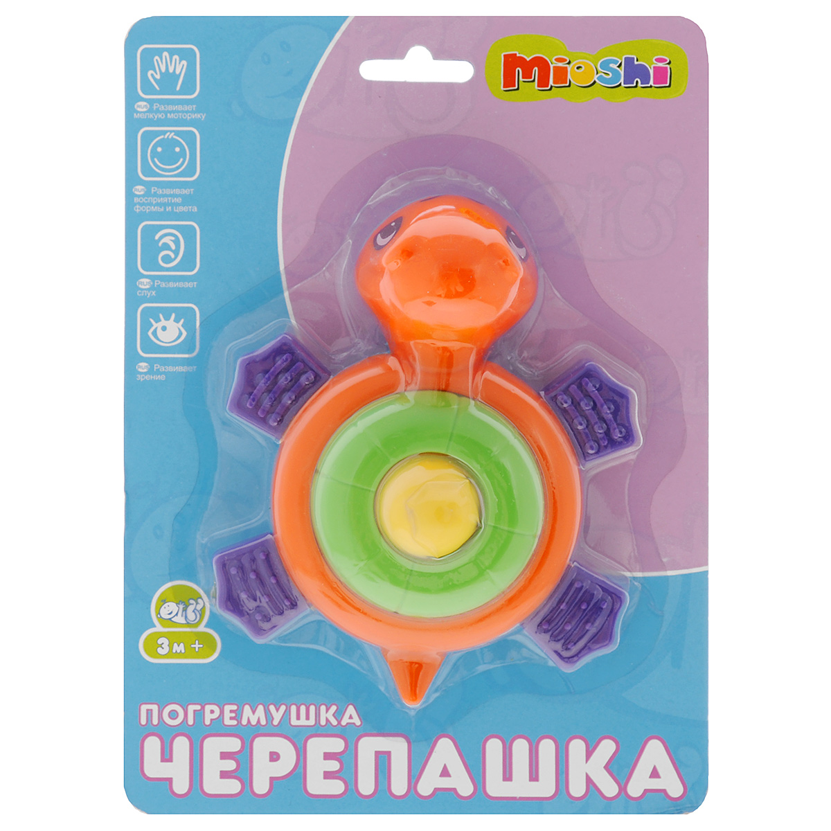 Развивающая игрушка-погремушка Mioshi Черепашка развивающая игрушка погремушка mioshi черепашка