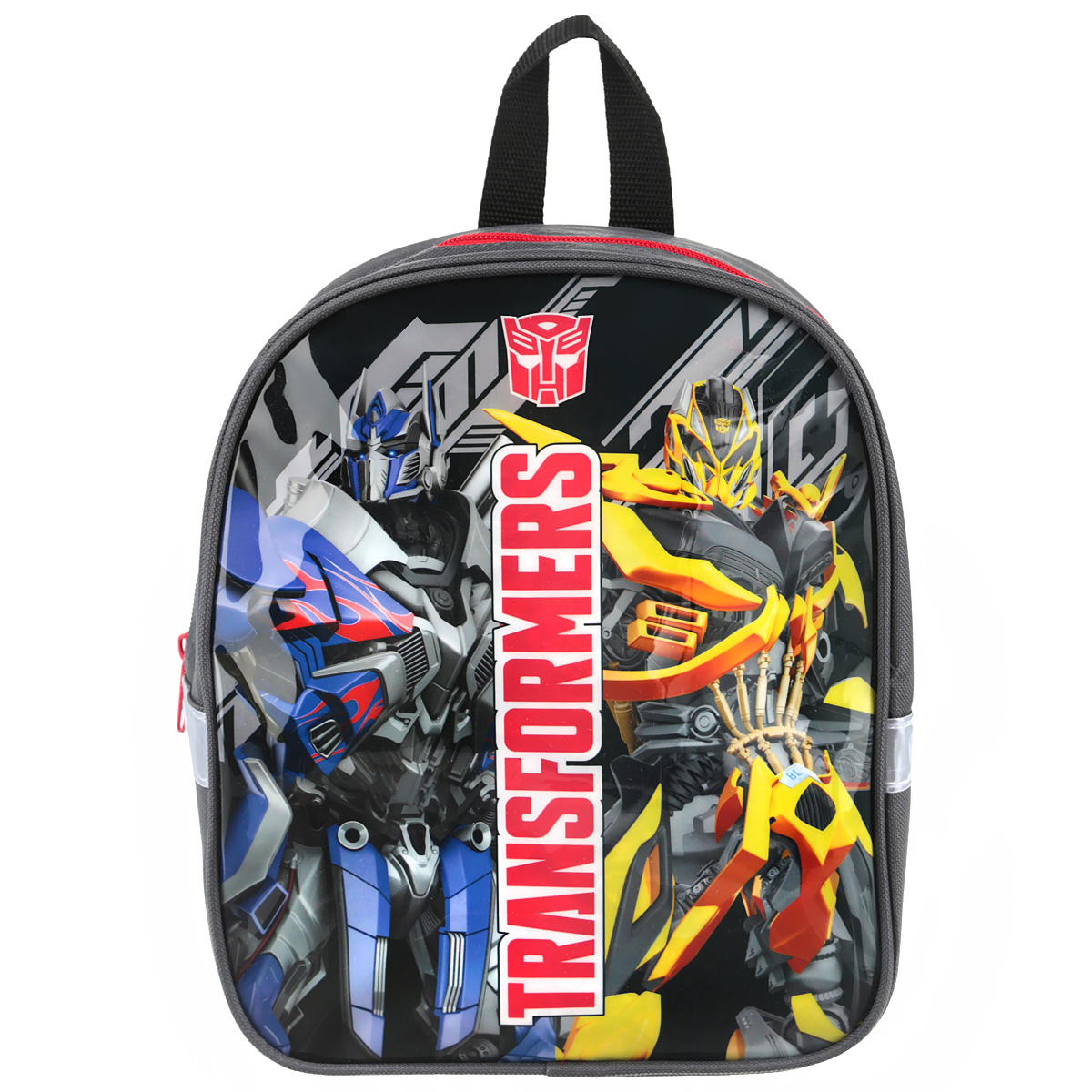 Рюкзак детский Transformers Prime, цвет: серыйTRCB-UT4-511 Рюкзак детский Transformers Prime, цвет: серыйTRCB-UT4-511Рюкзак детский Transformers Prime выполнен из прочного водоотталкивающего полиэстера с глянцевым рисунком трансформеров. Рюкзак содержит одно вместительное отделение, закрывающееся на застежку-молнию.Широкие мягкие лямки, регулируются по длине, равномерно распределяют нагрузку на плечевой пояс. Рюкзак оснащен светоотражателями и текстильной ручкой для переноски в руке. С модным рюкзаком Transformers ваш малыш будет звездой! Стильный и продуманный до мелочей рюкзак позаботится о том, чтобы учеба доставляла ребенку только удовольствие.