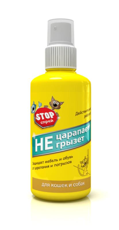 Stop-спрей для собак и кошек Не царапает, не грызет, 120 мл45764 Stop-спрей для собак и кошек Не царапает, не грызет, 120 мл45764Stop-спрей Не царапает, не грызет предназначен для корректировки поведения собак и кошек. Он поможет защитить помещение, мебель и обувь от царапания и погрызов.Объем: 120 мл.