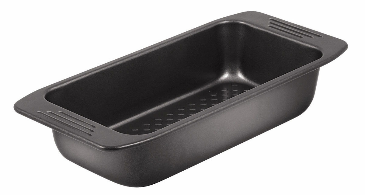 Форма для кекса Tefal EasyGrip, 25 см х 12 см2100069675 Форма для кекса Tefal EasyGrip, 25 см х 12 см2100069675Форма для кекса Tefal EasyGrip выполнена из углеродистой стали с внутренним антипригарным покрытием с рифленой поверхностью. Углеродистая сталь это прочный, легкий и долговечный материал, который прекрасно проводит тепло, помогая выпечке хорошо подходить и равномерно пропекаться, и гарантирует всегда великолепный результат. Внешнее антипригарное покрытие формы выполнено в цвете черный металлик. Слой антипригарного покрытия полностью устраняет пригорание кексов и их прилипание к стенкам и дну. Выпечка легко извлекается из противня. Экологически безопасное антипригарное покрытие не содержит PFOA, свинца и кадмия. Форма выдерживает температуру до 210°C. Изделие нельзя мыть в посудомоечной машине, нельзя использовать в микроволновой печи. Использовать только пластиковые аксессуары. С такой формой вы всегда сможете порадовать своих близких оригинальной выпечкой.Внутренний размер формы: 25 см х 12 см.Размер формы с учетом ручек: 31 см х 14 см.