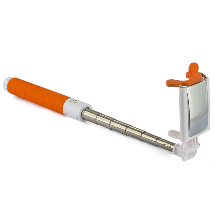 Rekam SelfiPod S600M, Orange монопод для селфи2303000603 Rekam SelfiPod S600M, Orange монопод для селфи2303000603Уникальный монопод для селфи Rekam SelfiPod S600M с зеркалом для задней камеры смартфона и стильной ручкой.Теперь, снимая селфи, вы можете использовать все преимущества вашей камеры и создавать по-настоящему качественные автопортреты с высоким разрешением.Rekam SelfiPod S600M будет незаменим во время прогулок и массовых мероприятий. Используя зеркало и заднюю камеру смартфона, вы можете делать качественные снимки интересных событий, подняв камеру над головой. Встроенная Bluetooth-кнопка на ручке селфипода позволяет максимально сохранить свободу движений.В сложенном виде SelfiPod S600M очень компактен и легко умещается в небольшой сумке и даже кармане.Ручка селфипода имеет современный, эргономичный дизайн и выполнена из прорезиненного нескользящего материала. Пять цветовых решений - белый, черный, синий, зеленый и оранжевый - позволят каждому подобрать селфипод в соответствии со своим стилем и характером. Стандарт Bluetooth: Bluetooth 3.0Аккумулятор: 45 мАчВремя работы от батареи в режиме экономии энергии: 100 часов