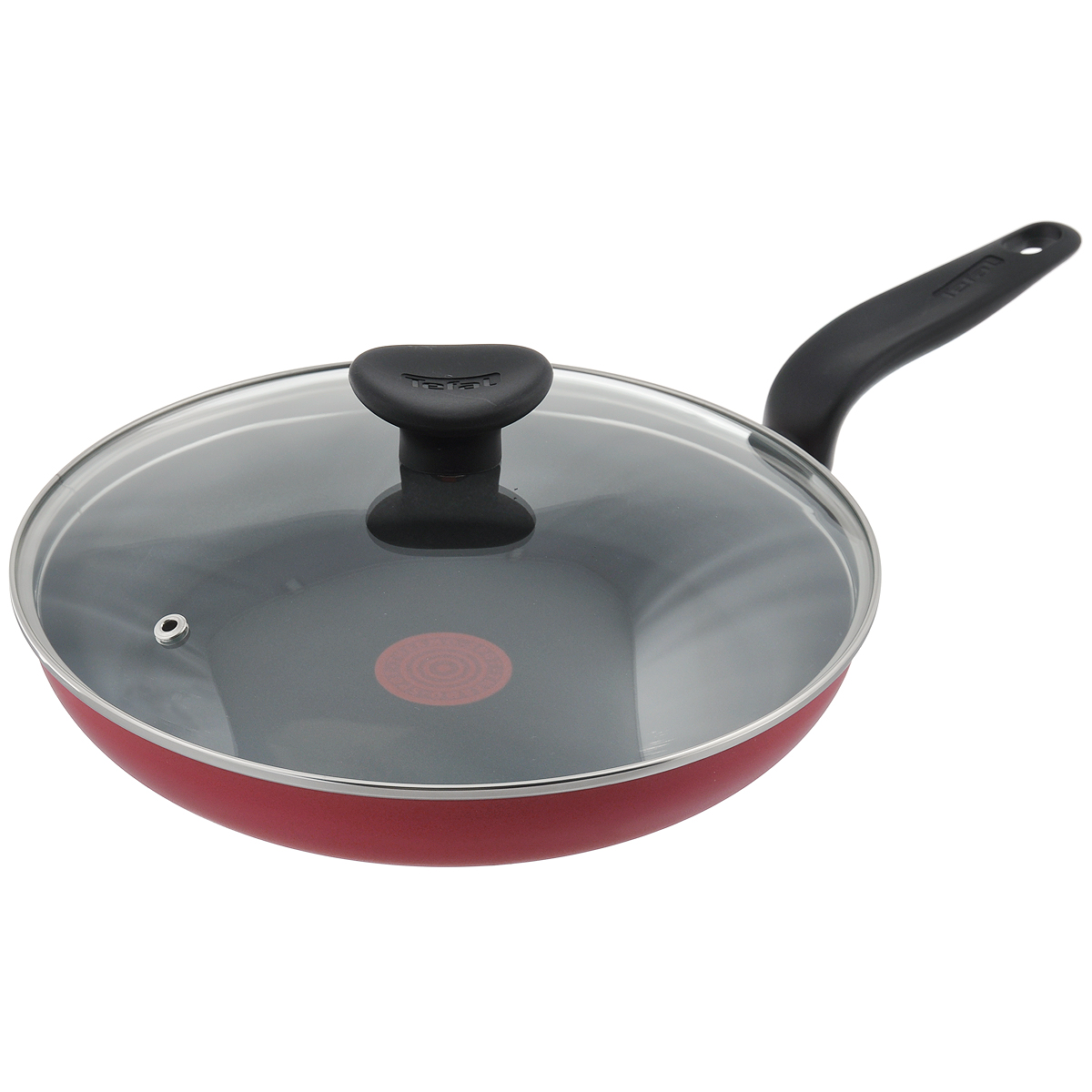 Сковорода Tefal Tulip с крышкой, с антипригарным покрытием. Диаметр 28 см9100018562 Сковорода Tefal Tulip с крышкой, с антипригарным покрытием. Диаметр 28 см9100018562Сковорода Tefal Tulip изготовлена из высококачественного алюминия с безопасным антипригарным покрытием Resist Plus. С таким покрытием пища не пригорает и посуда легко моется. Не содержит PFOA. Уникальный индикатор нагрева Thermo Spot вовремя подскажет когда дно достигло оптимальной для приготовления температуры. Благодаря прочному дну Durabase происходит идеальное и равномерное распределение тепла. Изделие снабжено удобной бакелитовой ручкой и стеклянной крышкой с пароотводом.Сковорода пригодна для газовых плит. Не подходит для индукционных плит. Можно мыть в посудомоечной машине. Диаметр (по верхнему краю): 28 см.Высота стенок: 4,5 см.Длина ручки: 17 см.Толщина стенок: 3 мм.Толщина дна: 4 мм.