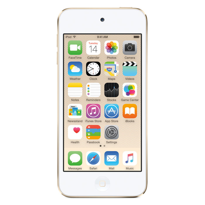 Apple iPod Touch 6G 64GB, Gold mp-3 плеерMKHC2RU/A Apple iPod Touch 6G 64GB, Gold mp-3 плеерMKHC2RU/AApple iPod Touch 6G – это отличный способ уместить всю медиатеку в кармане. iTunes Store, самый большой в мире каталог музыки, наполнит ваш iPod touch любимыми песнями. iCloud обеспечит автоматический доступ ко всем вашим покупкам со всех ваших Apple-устройств – совершенно бесплатно. А сервис Apple Music, доступный прямо в приложении Музыка, произведет сильное впечатление. В Apple iPod Touch 6G встроен 64-битный процессор A8 уровня настольных компьютеров, разработанный Apple. Благодаря ему производительность увеличилась до шести раз по сравнению с моделью предыдущего поколения, а скорость графики выросла до 10 раз – теперь ваши любимые игры работают быстрее и выглядят ещё реалистичнее, чем прежде. Время работы от аккумулятора не изменилось – до 40 часов воспроизведения музыки и до 8 часов воспроизведения видео.Сопроцессор движения M8 постоянно измеряет данные ваших движений, используя передовые датчики, в том числе гироскоп и акселерометр. Выполняя эти задачи, M8 разгружает процессор и повышает эффективность работы устройства. Кроме того, он предоставляет точные фитнес-данные, например количество шагов или дистанцию, для приложения Здоровье. Metal – новая технология, позволяющая разработчикам создавать игры консольного уровня с высокой степенью погружения – была создана для достижения оптимальной графической производительности процессора A8 и системы iOS 8. Metal оптимизирует работу графического и центрального процессоров и позволяет добиться детальной графики и сложных визуальных эффектов. Любой игровой мир будет выглядеть как настоящий. В Apple iPod Touch 6G оснащен 4-дюймовым дисплеем Retina с разрешением 1136 х 640 точек, так что все ваши развлечения будут смотреться неотразимо. Резкие повороты в гоночных симуляторах, плейлист для вечеринки, фотографии друзей – все выглядит четко, ярко и реалистично. А еще этот дисплей идеально подходит для широкоэкранных HD - фильмов и телепередач.Теперь ваши фотографии и видео будут просто невероятными, ведь в В Apple iPod Touch 6G встроена новая 8-мегапиксельная камера iSight и улучшенная HD-камера FaceTime. Новые камеры оснащены такими функциями, как режим замедленной и серийной съемки, а также улучшенное шумоподавление и распознавание лиц. Делайте отличные селфи и групповые портреты со скоростью 10 снимков в секунду.В Apple iPod Touch 6G анализирует каждый кадр в режиме реального времени, сравнивая резкость, четкость и даже определяя закрыты ли глаза. А затем предлагает выбрать один или несколько кадров, которые вам обязательно понравятся.В Apple iPod Touch 6G воплощает новейшие беспроводные технологии. При подключении к сети Wi-Fi вы можете совершать звонки FaceTime, отправлять сообщения, публиковать фотографии и загружать любимые фильмы и музыку. А поскольку устройство поддерживает технологию 802.11ac, его работа по Wi-Fi в три раза быстрее, чем с технологией 802.11n. iPod touch также поддерживает Bluetooth 4.1, поэтому вы можете подключить беспроводные наушники, чтобы слушать любимые мелодии, или игровой контроллер, чтобы установить новый рекорд.