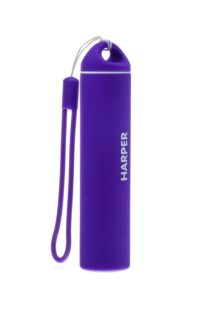 Harper PB-2602, Purple внешний аккумуляторPB-2602 Purple Harper PB-2602, Purple внешний аккумуляторPB-2602 PurpleБудь легким и ярким!Для молодых и энергичных представлен большой выбор вариантов дизайна и ярких цветов для активной жизни.Компактные размеры Harper PB-2602 позволяют без труда носить его как оригинальный аксессуар на сумке или рюкзаке. Размеры аккумулятора существенно меньше размеров стандартного смартфона. При этом, аккумулятор способен полностью зарядить мобильный телефон или смартфон.