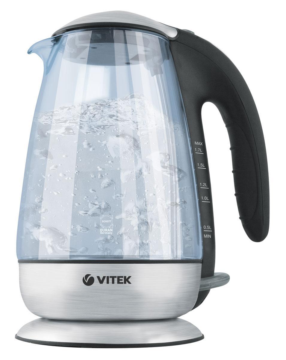 Vitek VT-1117 (B) электрочайникVT-1117 (В) Vitek VT-1117 (B) электрочайникVT-1117 (В)Описание: Электрочайник Vitek VT-1117 ВЧайник Vitek VT-1117 В в стеклянном корпусе вскипятит воду за считанные секунды. Стекло является экологически чистым материалом, вода в таком чайнике сохраняет все свои полезные свойства, что является залогом здоровья и безопасности всей семьи.Благодаря плоскому нагревательному элементу чайник легко чистить. Благодаря удобной откидной крышке с большим отверстием чайник удобно наполнять. Функция поддержания тепла позволяет сохранить воду горячей и экономить на электроэнергии. Чайник, выполненный в стильном дизайне, станет украшением на вашей кухне.