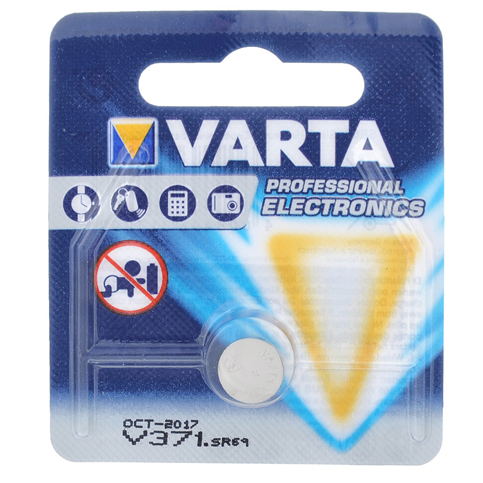 Батарейка Varta Professional Electronics V371, 1,55В, 1 шт4008496317097 Батарейка Varta Professional Electronics V371, 1,55В, 1 шт4008496317097Батарейка Varta Professional Electronics обеспечивает высокую энергию для автомобильных ключей, калькуляторов, фотоаппаратов и других электронных приборов.