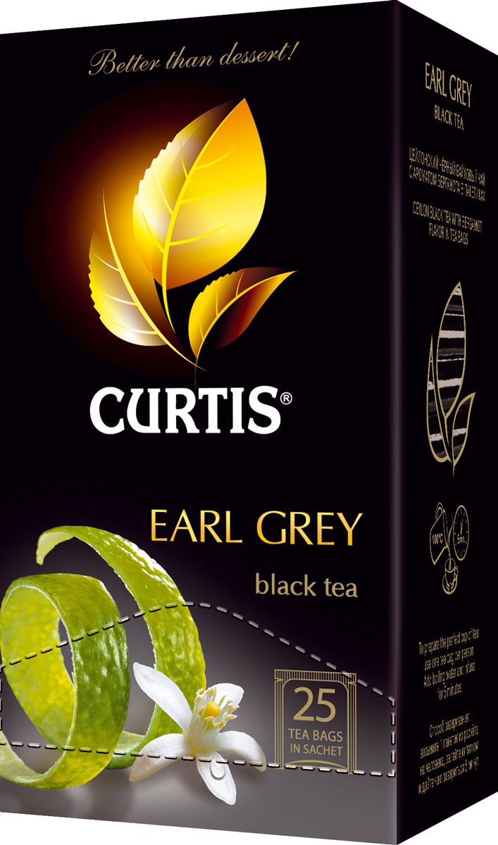 Curtis Earl Grey черный чай в пакетиках, 25 шт510418 Curtis Earl Grey черный чай в пакетиках, 25 шт510418Curtis Earl Grey - это изысканный аромат бергамота и благородный мягкий вкус цейлонского чая. Восхитительно, как радуга над дождливым Лондоном.