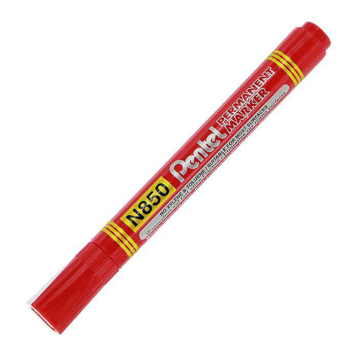 Pentel Маркер перманентный Bullet Point, цвет: красныйPN850-B Pentel Маркер перманентный Bullet Point, цвет: красныйPN850-BМаркер перманентный Bullet Point идеально пишет на любых поверхностях - стекло, металл, резина, дерево, ткань. Маркер заправлен перманентными чернилами, они быстро высыхают, чернила свето- и влагостойкие. Надписи, сделанные этим маркером, устойчивы к истиранию.
