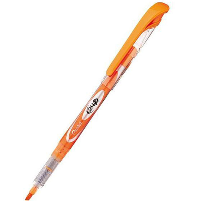 Pentel Маркер-выделитель 24/7, цвет: оранжевыйPSL12-F Pentel Маркер-выделитель 24/7, цвет: оранжевыйPSL12-FМаркер-выделитель текста Pentel, выполненный из пластика, станет незаменимым аксессуаром в учебе или работе.Маркер-выделитель содержит жидкие чернила оранжевого цвета. Маркер обеспечивает ровные и четкие линии, толщиной 3,5 мм. Рекордсмен по длине письма в своем классе! Диаметр стержня от 1.0 до 3.5 мм.