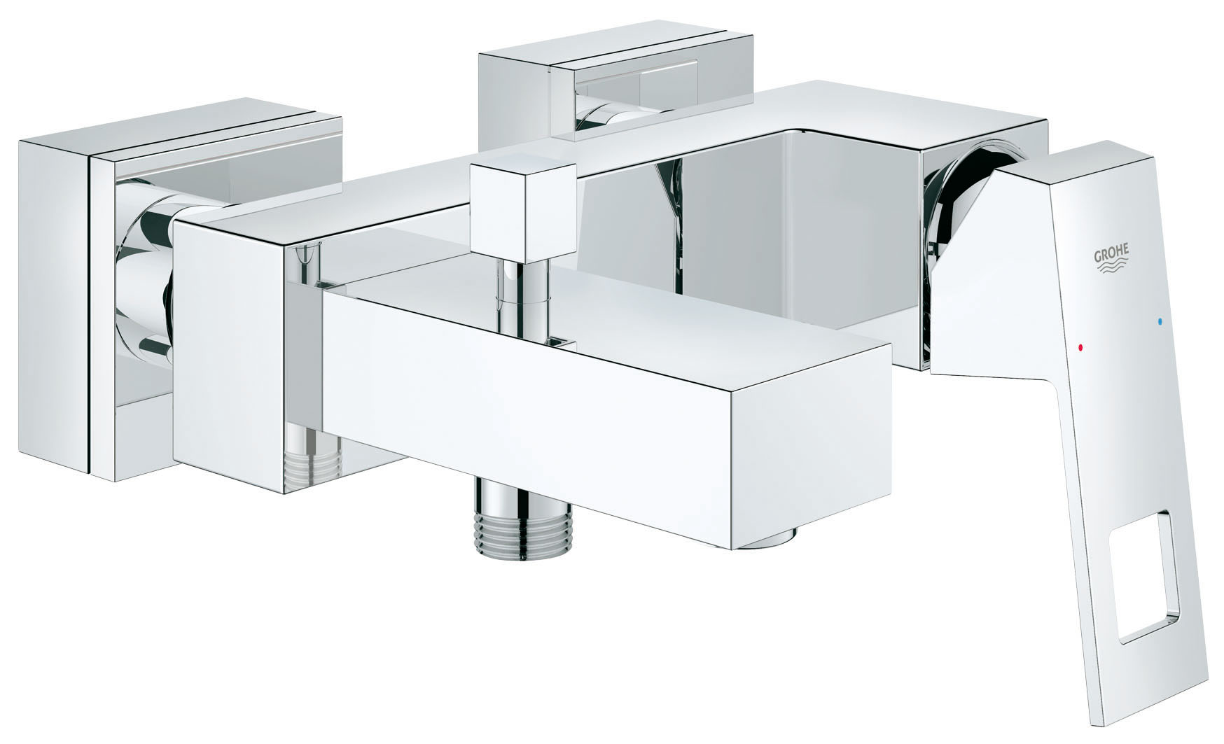 Смеситель для ванны GROHE Eurocube (23140000)23140000 Смеситель для ванны GROHE Eurocube (23140000)23140000Настенный монтаж Металлический рычаг GROHE SilkMove керамический картридж O 46 мм GROHE StarLight хромированная поверхностьРегулировка расхода воды Автоматический переключатель: ванна/душ Встроенный обратный клапан в душевом отводе 1/2? Аэратор Скрытые S-образные эксцентрики Дополнительный ограничитель температуры (46 375 000) С защитой от обратного потокаВидео по установке является исключительно информационным. Установка должна проводиться профессионалами! Характеристики:Материал: металл. Цвет: хром. Количество монтажных отверстий: 2. Размер упаковки: 24 см x 19,5 см x 14,8 см. Артикул: 23140000.
