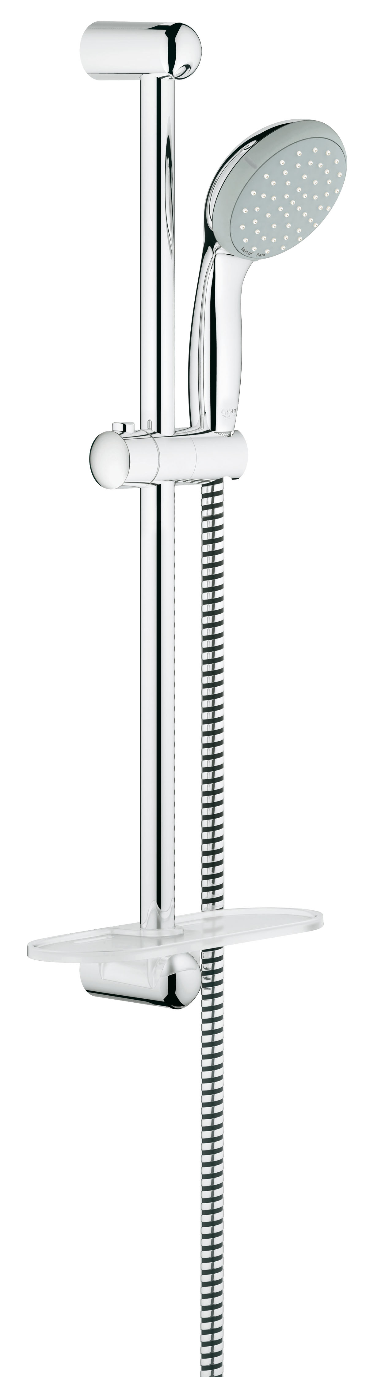 Душевой комплект с полочкой GROHE New Tempesta, штанга 600мм. (27926000)27926000 Душевой комплект с полочкой GROHE New Tempesta, штанга 600мм. (27926000)27926000Состоит из Ручной душ (27 597 00E) Душевая штанга, 600 мм (27 523 000) Душевой шланг Relexaflex 1750 мм 1/2? x 1/2? (28 154 000) Полочка GROHE EasyReach™(27 596 000) GROHE DreamSpray превосходный поток воды GROHE CoolTouch GROHE StarLight хромированная поверхностьС системой SpeedClean против известковых отложений Внутренний охлаждающий канал для продолжительного срока службы ShockProof силиконовое кольцо, предотвращающееПовреждение поверхности при падении ручного душа Может использоваться с проточным водонагревателемВидео по установке является исключительно информационным. Установка должна проводиться профессионалами!