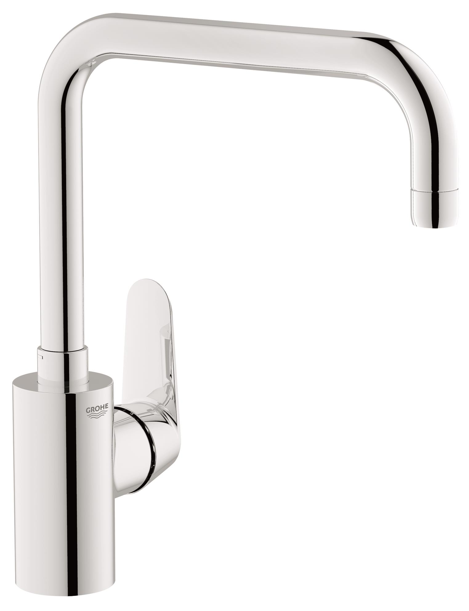 Смеситель для кухни GROHE Eurodisc Cosmopolitan (32259002)32259002 Смеситель для кухни GROHE Eurodisc Cosmopolitan (32259002)32259002GROHE Eurodisc Cosmopolitan: смеситель для кухни повышенной универсальности, с регулируемым радиусом вращения излива Этот кухонный смеситель из серии Eurodisc Cosmopolitan облегчит Вам выполнение любых задач при работе на кухне. Например, его высокий поворотный излив позволяет с удобством наполнять и ополаскивать крупные емкости. В зависимости от своих задач, Вы можете как заблокировать его в неподвижном положении, так и настроить на вращение в радиусе 150° либо 360°, и он никогда не будет Вам мешать ни при мытье фруктов и овощей, ни при ополаскивании мойки. Благодаря картриджу с технологией GROHE SilkMove, рычаг смесителя отличается плавным ходом и легкостью в управлении. Наша фирменная система упрощенного монтажа позволит Вам установить смеситель практически мгновенно. Благодаря хромированному покрытию GROHE StarLight, Ваш смеситель сохранит свой первозданный безупречный вид даже после многолетней эксплуатации.Особенности:Высокий излив Монтаж на одно отверстие GROHE SilkMove керамический картридж 35 мм GROHE StarLight хромированная поверхностьРегулировка расхода воды Поворотный трубкообразный излив Выбор радиуса поворота: 0° / 150° / 360° Аэратор Гибкая подводка Система быстрого монтажаВидео по установке является исключительно информационным. Установка должна проводиться профессионалами! Характеристики:Материал: металл. Цвет: хром. Количество монтажных отверстий: 2. Размер упаковки: 36,5 см x 21 см x 3,5 см. Артикул: 32259002.