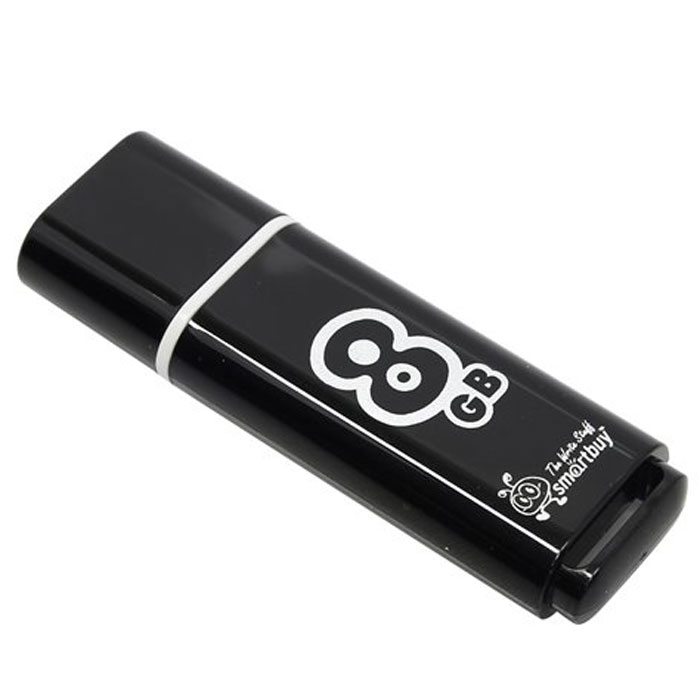 SmartBuy Glossy Series 8GB, Black USB-накопитель