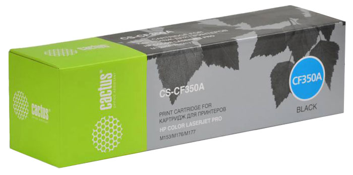 Cactus CS-CF350A, Black тонер-картридж для HP M176/M177CS-CF350A Cactus CS-CF350A, Black тонер-картридж для HP M176/M177CS-CF350AКартридж Cactus CS-CF350A для лазерных принтеров HP.Расходные материалы Cactus для лазерной печати максимизируют характеристики принтера. Обеспечивают повышенную чёткость чёрного текста и плавность переходов оттенков серого цвета и полутонов, позволяют отображать мельчайшие детали изображения. Обеспечивают надежное качество печати.