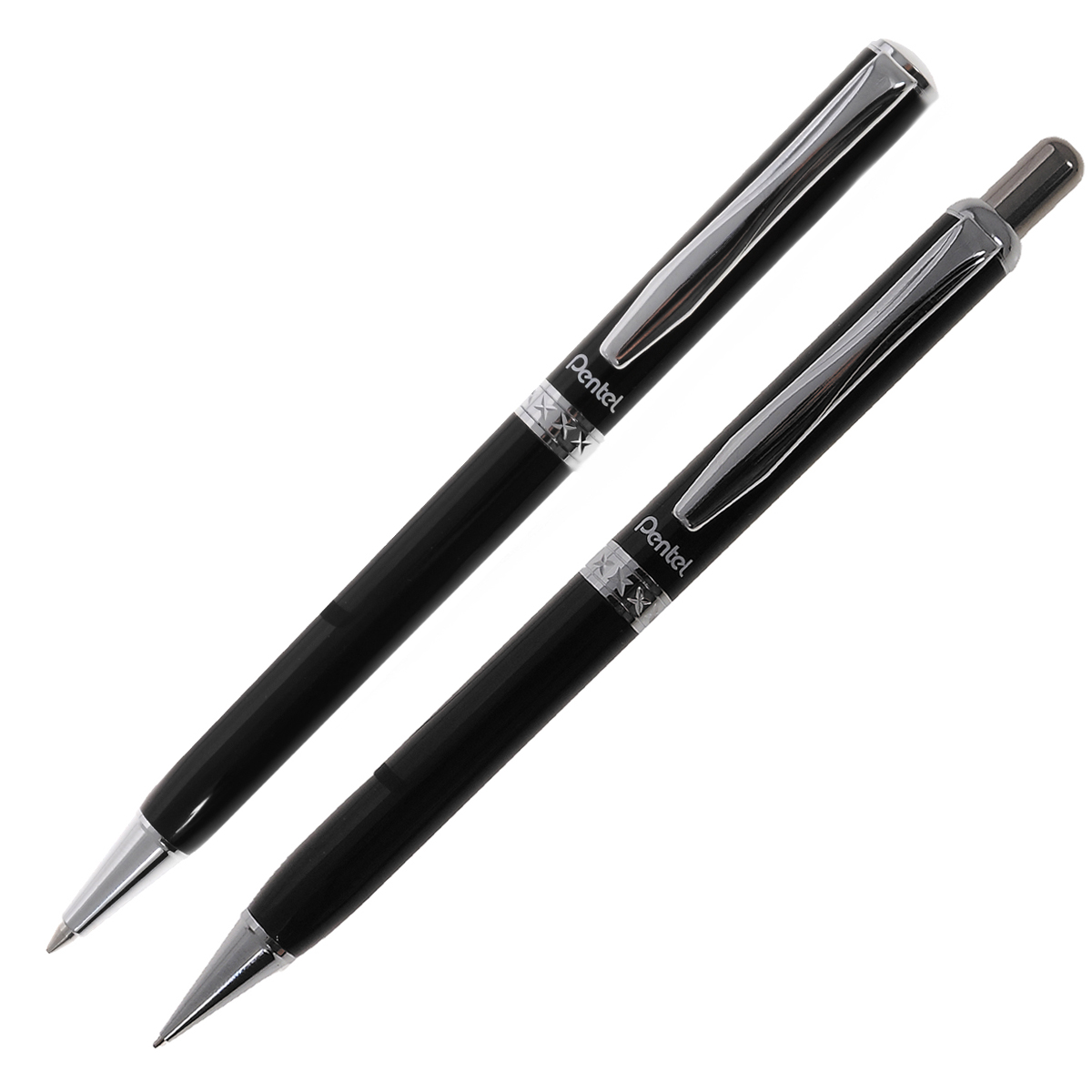 Pentel Набор пишущих принадлежностей Sterling: шариковая ручка, механический карандаш, цвет: черныйA811B811-A Pentel Набор пишущих принадлежностей Sterling: шариковая ручка, механический карандаш, цвет: черныйA811B811-AНабор пишущих принадлежностей Pentel Sterling станет отличным подарком. Состоит набор из шариковой ручки и механического карандаша. Имеют черный лаковый корпус. Ручка и карандаш оснащены удобными металлическими клипами. Диаметр грифеля: 0,5 мм. Толщина линии ручки: 0,8 мм. Поставляются принадлежности в элегантном подарочном футляре.Мягкое комфортное письмо и тонкие линии при написании принесут вам максимум удовольствия. Порадуйте друзей и знакомых, оказав им столь стильный знак внимания.