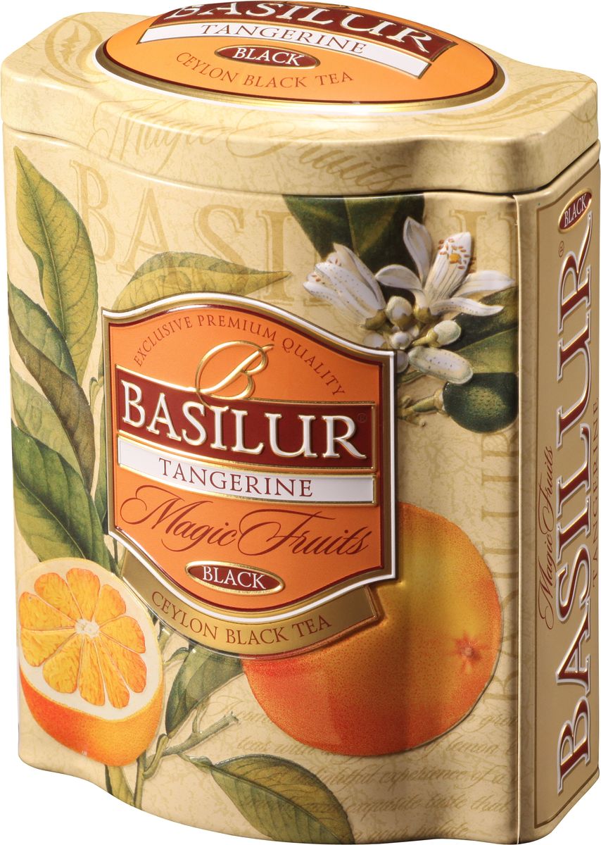 Basilur Tangerine черный листовой чай, 100 г (жестяная банка)70532-00 Basilur Tangerine черный листовой чай, 100 г (жестяная банка)70532-00Чёрный цейлонский байховый листовой чай Basilur Мандарин с цедрой мандарина, лепестками лимонной вербены и цветка апельсина, и ароматами мандарина, ванили и сливок наполнит дом сладким ароматом.Красивая упаковка позволит вам преподнести этот чай в подарок к любому торжеству, или же украсить ей свою кухню и порадовать близких на домашнем чаепитии.