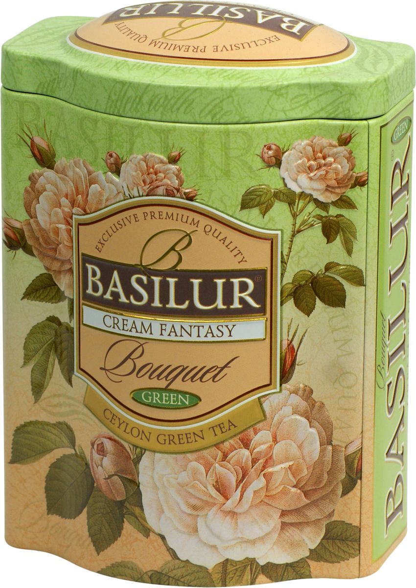 Basilur Cream Fantasy зеленый листовой чай, 100 г (жестяная банка)70146-00 Basilur Cream Fantasy зеленый листовой чай, 100 г (жестяная банка)70146-00Basilur Cream Fantasy зеленый байховый листовой чай с кусочками папайи, лепестками амаранта, а также ароматами клубники и сливок. Насыщенный, но мягкий вкус этого чая играет множеством сложных оттенков, восхитительное сочетание вкуса особого зеленого чая со сладким, тонким ароматом клубники, дополненное нежностью сливок, создаёт ощущение блаженства.