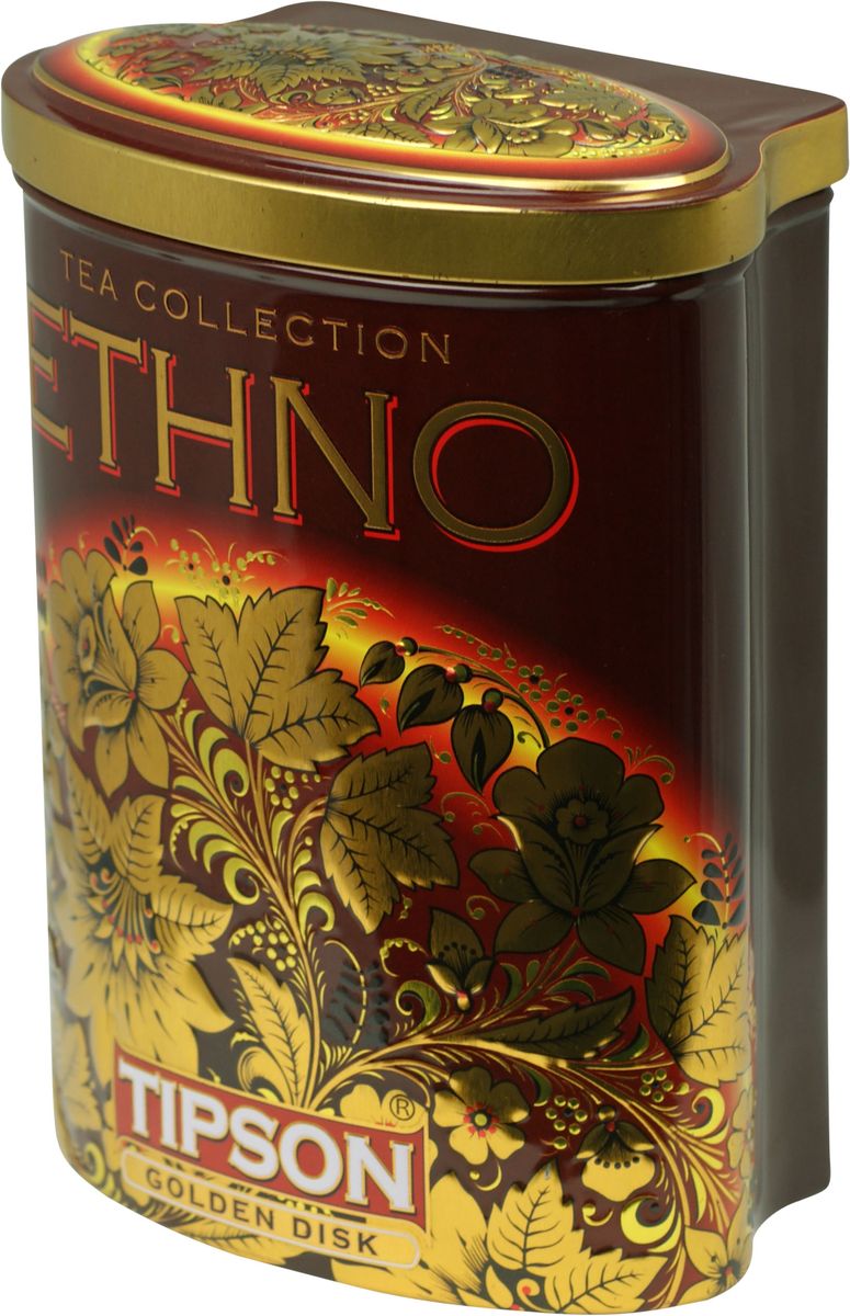 Tipson Golden Disk черный листовой чай, 100 г (жестяная банка)80091-00 Tipson Golden Disk черный листовой чай, 100 г (жестяная банка)80091-00Чай чёрный цейлонский байховый листовой Tipson Golden Diskс ароматами кофе, ванили и сливок.