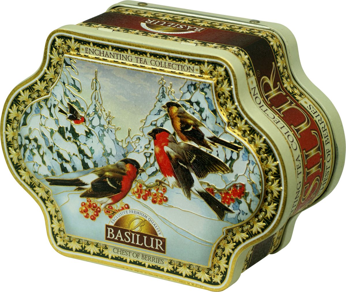 Basilur Chest of berries черный листовой чай, 100 (жестяная банка)70884-00 Basilur Chest of berries черный листовой чай, 100 (жестяная банка)70884-00Чай чёрный цейлонский байховый листовой Basilur Chest of berries с кусочками папайи, китайской дерезой и барбарисом, лепестками василька и ароматом барбариса.
