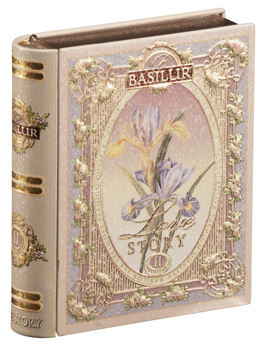 Basilur Tea Book. Love Story II черный листовой чай, 100 г (жестяная банка)70485-00 Basilur Tea Book. Love Story II черный листовой чай, 100 г (жестяная банка)70485-00Basilur Tea Book. Love Story II содержит в себе чай чёрный цейлонский байховый листовой и чай зелёный цейлонский байховый листовой (смесь) с лепестками амаранта и ароматами миндаля и розы.