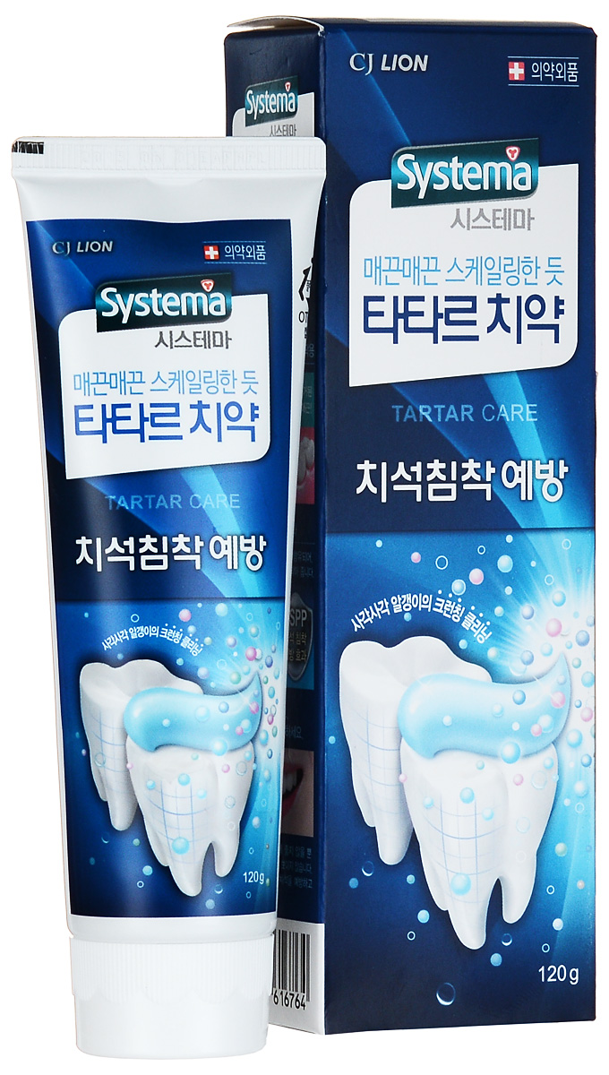 CJ Lion Зубная паста Tartar control Systema для предотвращения зубного камня, 120 г