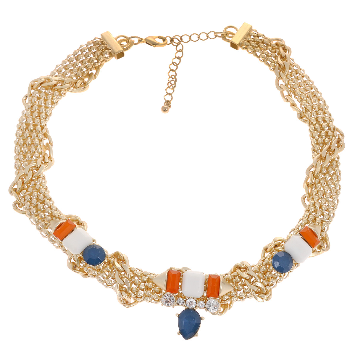 Ожерелье Avgad, цвет: золотистый, синий, оранжевый, слоновая кость. H-477S823